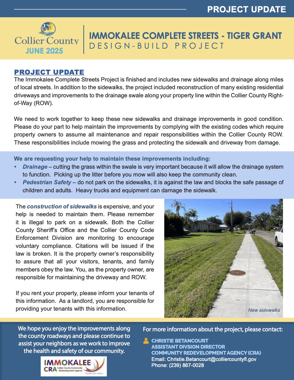 Project Update - Immokalee Complete Streets